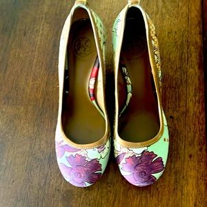 Rare Tory Burch Floral Woven Wedge 9.5M